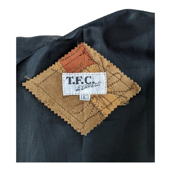 T.F.C Express Patchwork Leather Vest  L - Picture 10 of 11
